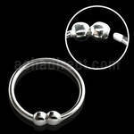 nr33 aro nariz plata esterlina 0 6mm doble bolas fijas 2mm 10mm 1 pieza venta