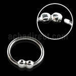 nrs33 aro nariz plata esterlina doble bola 2mm 0 6mm 8mm 1 pieza al por mayor