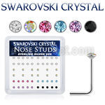 ns14mxsw 925 silver nose studs assorted swarovski crystal
