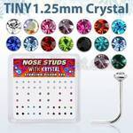 ns6mx caja display piercing nariz l plata esterlina 925 0 6mm cristal 1 25mm venta