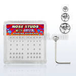 nsbxmc caja display piercing nariz l plata esterlina 925 0 6mm cristal claro redondo al por mayor