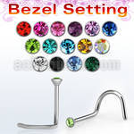 nscb2 piercing nariz l acero quirurgico cabeza 2mm cristal redondo bisel venta