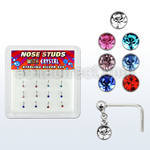 nsdm16 caja display 16 piercing nariz l plata esterlina 925 0 6mm bola cristal redondo colgado distribuidor