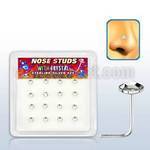 nsfb16c caja display 16 piercing nariz l plata esterlina 925 0 6mm cristal claro redondo 3mm extra plano mayorista