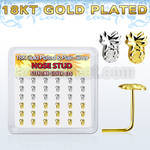nsmpa36 caja display 36 piercing nariz plata 925 0 6mm pina plata lisa oro 18 kts las al por mayor