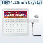 nsp6cx caja display piercing nariz l plata esterlina 925 0 6mm cristal claro 1 25mm al por mayor