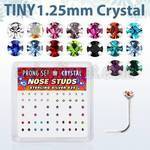 nsp6mx caja display piercing nariz plata esterlina 925 0 6mm cristal 1 25mm varios colores venta