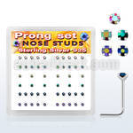 nspbxabm caja display piercing nariz l plata esterlina 925 0 6mm cristal redondos recubrimiento ab 1 5mm venta