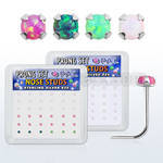 nspo15 caja 36 piercing nariz l plata 925 0 6mm opalos sinteticos redondos 1 5mm mayorista