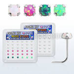 nspo25 caja 36 piercing nariz l plata 925 0 6mm opalos sinteticos redondos 2 5mm mayorista