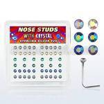 nsrdxabm caja display piercing nariz l plata esterlina 925 0 6mm cristal redondos recubrimiento ab 1 5mm distribuidor mayorista