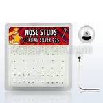 nssv2bx caja display piercing nariz l plata esterlina 925 0 6mm bola plata lisa 2mm distribuidor