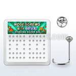 nw14cx caja display 52 piercing nariz l plata esterlina 0 6mm cristal 2mm distribuidor