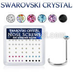 nw14mxsw 925 silver nose screws assorted swarovski crystal