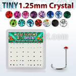 nw6mx caja display 52 piercing nariz l plata esterlina 0 6mm cristal 1 25mm distribuidor