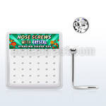nw9cbx caja display 36 piercing nariz l plata esterlina 925 cristal 1 5mm al por mayor