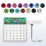 nw9mbx caja display 36 piercing nariz l plata esterlina 925 cristal 1 5mm color venta