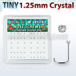 nwp6cx caja display 52 piercing nariz l plata esterlina 0 6mm cristal 1 25mm distribuidor