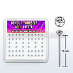 ny14cx caja display piercing nariz doblar tu mismo plata 925 0 6mm cristal redondo claro 2mm distribuidor