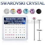 ny14mxsw 925 silver nose studs assorted swarovski crystal