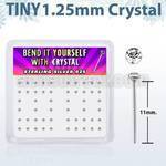 ny6cx caja display piercing nariz doblar tu mismo plata esterlina 925 0 6mm cristal claro 1 25mm al por mayor