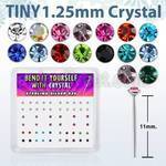 ny6mx caja display piercing nariz doblar tu mismo plata esterlina 925 0 6mm cristal 1 25mm mayorista