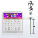 nybxmc caja display piercing nariz doblar tu mismo plata esterlina 925 0 6mm cristal redondos claros distribuidor