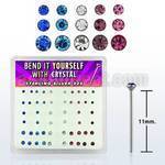 nybxmm2 caja display piercing nariz doblar tu mismo plata esterlina 925 0 6mm cristal redondos al por mayor