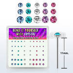 nybxmm caja display piercing nariz doblar tu mismo plata esterlina 925 0 6mm cristal redondos mayorista