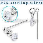 nydvpz1 silver bend it yourself nose stud ball prong set cz