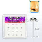 nyfbs16c caja display 16 piercing nariz doblar tu mismo plata esterlina 925 0 6mm cristal claro redondo extra plano 2 5mm al por mayor
