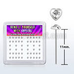 nyhrbxc caja display piercing nariz doblar tu mismo plata esterlina 925 0 6mm corazon cristal cristal centro claro redondo distribuidor