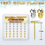 nympa36 caja display 36 piercing nariz doblar tu mismo plata 925 0 6mm pina plata lisa oro 18 kts al por mayor
