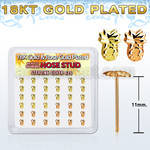 nymxpa36 caja display 36 piercing nariz doblar tu mismo plata 925 0 6mm pina plata lisa oro rosa 18 kts mayorista
