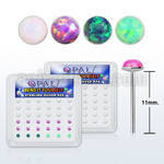 nyo25 caja 36 piercing nariz doblar tu mismo plata 925 0 6mm opalos sinteticos redondos 2 5mm al por mayor