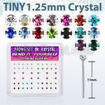 nyp6mx caja display piercing nariz doblar tu mismo plata esterlina 925 0 6mm cristal 1 25mm al por mayor