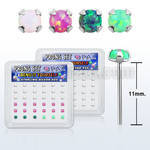 nypo25 caja 36 piercing nariz doblar tu mismo plata 925 0 6mm opalos sinteticos redondos 2 5mm mayorista