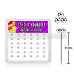 nytsv36 925 sterling silver bend nose studs balls 36pcs