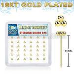 nytsv36g 18k plated silver bend nose studs balls 36pcs