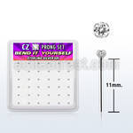 nyz15cbx caja display 36 piercing nariz doblar tu mismo plata esterlina 925 zirconia redonda 1 5mm al por mayor