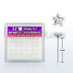 nyzbsc caja display piercing nariz doblar tu mismo plata esterlina 925 0 6mm zirconia claras estrella 3mm distribuidor