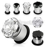 pgz dilatacion plug flare unico acero quirurgico zirconia negra redonda anillo goma venta
