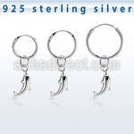 phod37 piercing helix aro liso plata esterlina colgante delfin plata