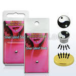 pkml3 piercing labret falso magnetico plata 925 4mm logo ying yang bandeja magnetica dorada 1 pieza venta