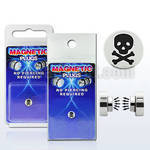 pkmp7 plug falso magnetico acero quirurgico logo calavera huesos 8mm 1 pieza mayorista