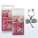 pknp20 surtido piercings falsos clips pezon falsos libelula alas cristal 1 pieza distribuidor