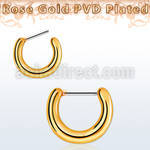 plain 18k rose gold plated septum clicker w steel bar