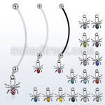 pnd673 piercing ombligo embarazada bolas 5mm acero arana cristal longitud 50mm venta
