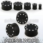pwkkcb plug doble flare solido madera areng cristal borde distribuidor mayorista