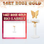rbibt2 labret bio flexible transparente mariposa moderna oro rosa 14 kts presion distribuidor